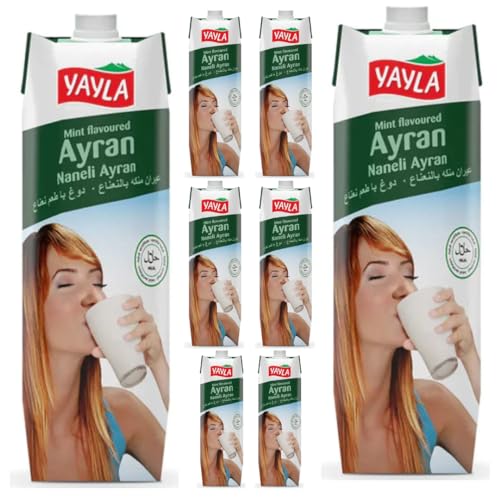 Yayla Joghurt-Drink mit Minz-Aroma nach türkischer Art 1000 ml X 8 STÜCK von Pufai