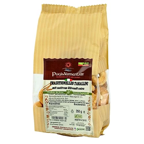 Tarallini Tradizionali mit Olivenöl, Taralli, Puglialimentari, 250 g von Puglialimentari