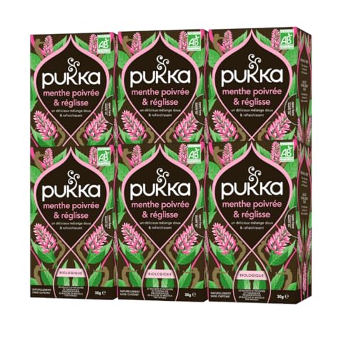 (6 Pack) - Pukka Pfefferminz & Süßholz tea| 20 Staubbeutel |6 Pack - Super Saver - Sparen Sie Geld von Pukka