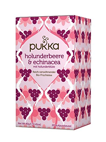 PUKKA Bio Holunderbeere & Echinacea Tee, 1er Pack (20 x 2,0 g Teebeutel) - BIO von Pukka