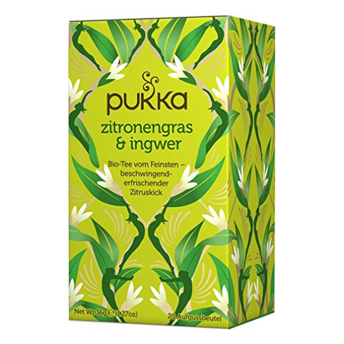 PUKKA Bio Ingwer & Zitronengras Tee, 1er Pack (20 x 1,8 g Teebeutel) - BIO von Pukka
