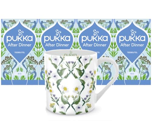Pukka | Bio-Kräutertee „After Dinner“ | 4 x 20 Teebeutel | Anissamen, Fenchel, Kardamom und Kurkuma | inkl. Pukka Tasse von Pukka