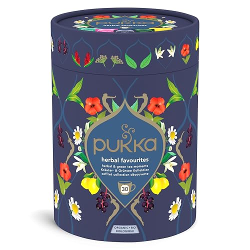 Pukka Bio Tee Geschenkset, Tee Dose "Lieblingstee", Manuka Honignote, Matcha Tee, Morning Berry, Pfefferminztee, Geschenkidee, 5 Varianten, Muttertag Geschenkset, 30 Teebeutel von Pukka