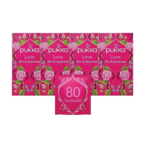 Pukka Bio-Tee Love 80 Teebeutel, 4er Pack (4 x 20 beutel) von Pukka