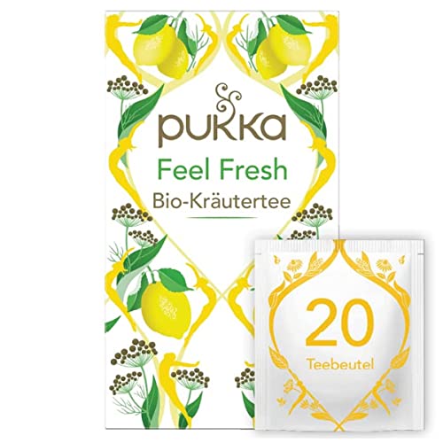 Pukka | Bio-Kräutertee „Feel Fresh“ | Bio-Zitronen, Süßfenchelsamen und Tulsiblätter | Fühle die Frische | 1er Pack | 20 Teebeutel von Pukka
