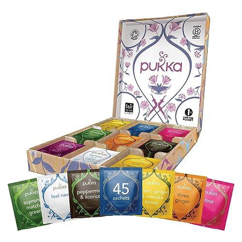 Pukka | Lieblingstee Selection Box | Bio | Nachhaltiges Geschenk | Geburtstagsgeschenk | 45 Teesachets | 9 köstliche Tee Sorten| 100 prozent biologische Zutaten von Pukka