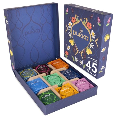 Pukka Tee Geschenkset, Bio Kräutertee, Tee Box, Nachhaltiges Tee Set, Ideal für jeden Anlass, Geschenkidee, 9 Varianten, Muttertag Geschenkset, 45 Teebeutel Pukka Tee Geschenkset, Bio Kräutertee, Tee Box, Nachhaltiges Tee Set, Ideal für jeden Anlass, Geschenkidee, 9 Varianten, Muttertag Geschenkset, 45 Teebeutel von Pukka