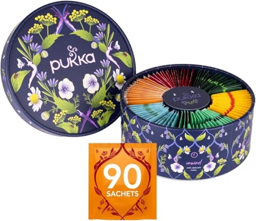 Pukka Bio-Kräutertee Selectionbox Wellness Früh bis Spät (1 x 90 Teebeutel) von Pukka