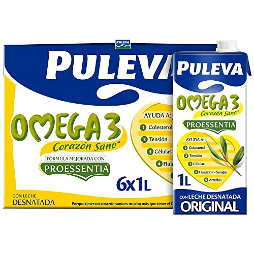 Puleva Pack 6-tlg. Omega-3-entrahmte Milch mit Ölsäure - 1L. von Puleva