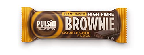 Pulsin High Fibre Brownie Double Choc Fudge - pflanzenbasierter Riegel - vegan, gluten-, milch-, sojafrei, ohne Palmöl (35g) (Double Choc Fudge (1x 35g)) von Pulsin