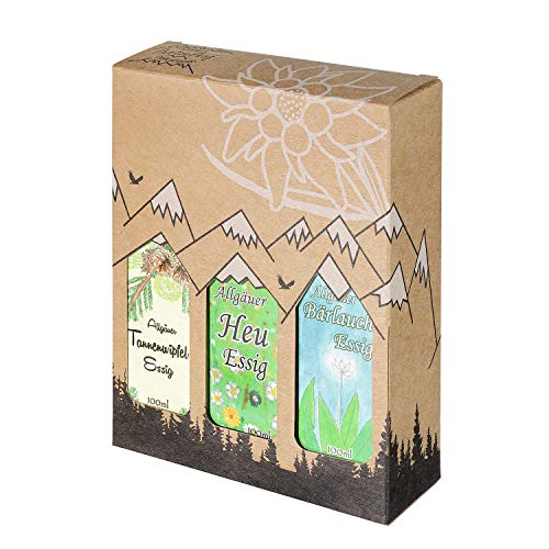 Allgäuer Genuss-Box - Feinkost Geschenk-Set - 3 x 100ml feinster Essig - Allgäuer Delikatessen mit Geschenkverpackung als Geschenk-Set von Puntzelhof Allgäuer Delikatessen