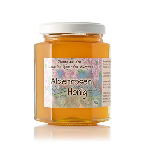 Alpenrosen Honig - 250g Alpenrosen Honig flüssig - Bienenhonig in bester Qualität aus den sonnigsten Gegenden Europas von Puntzelhof Allgäuer Delikatessen