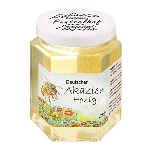 Deutscher Akazien Honig - Akazienhonig - Herkunft garantiert aus Deutschland in bester Qualität von Puntzelhof Allgäuer Delikatessen