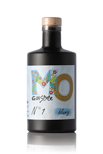 MO GINStyle Gin No.1 Blumig - 500ml schwarz mattierte Edelflasche von Puntzelhof Allgäuer Delikatessen