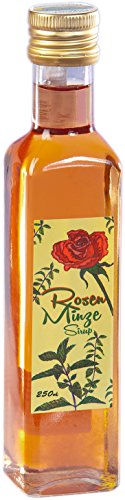 Rosen Minze Sirup aus dem Allgäu | 250ml Getränkesirup für Mineral-Wasser von Puntzelhof Allgäuer Delikatessen