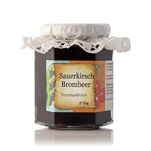 Sauerkirsch Brombeer Fruchtaufstich | 210g Feinkost Fruchtaufstrich aus dem Allgäu von Puntzelhof Allgäuer Delikatessen