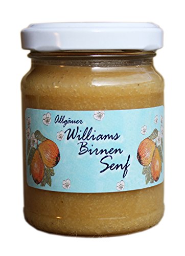 Süßer Senf Williams Birne | 150ml süßer Feinkost Senf aus dem Allgäu von Puntzelhof Allgäuer Delikatessen