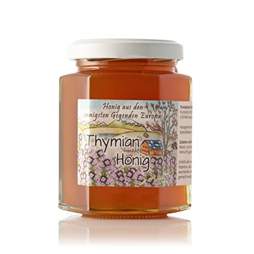 Thymian Honig - 250g Thymian Honig flüssig - Bienenhonig in bester Qualität aus den sonnigsten Gegenden Europas von Puntzelhof Allgäuer Delikatessen