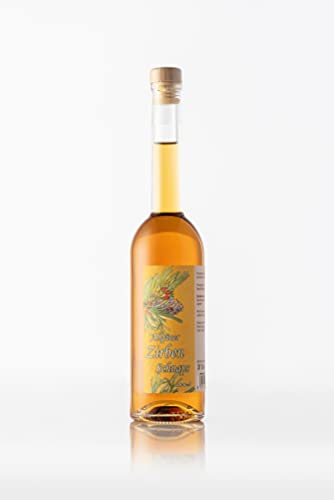 Zirben Schnaps aus dem Allgäu | 200ml Zirben Spirituose 33% Vol. mit Korkverschluss aus frischen Zirbenzapfen von Puntzelhof Allgäuer Delikatessen