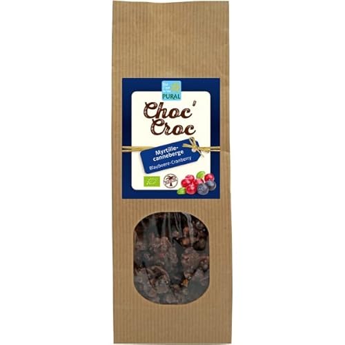 Pural Cornflakes-Pralinen "Choc' Croc" in Zartbitterschokolade mit Blaubeeren & Cranberries (100 g) von Pural