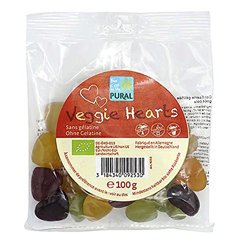 Pural Fruchtgummi - Veggie Hearts, 100g von Pural