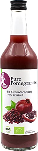 Bio-Granatapfelsaft 100% Direktsaft Naturtrüb Kaltgepresst Ungefiltert 100% Bio (DE-ÖKO-005), 500 ml von Pure Ginger