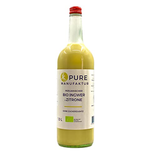 Pure Ginger – hochwertiger peruanische Bio-Ingwer mit Zitrone ohne Zucker und künstliche Zusatzstoffe 100% Bio (DE-ÖKO-005), 1000 ml von Pure Ginger