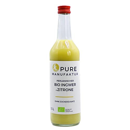 Pure Ginger – hochwertiger peruanische Bio-Ingwer mit Zitrone ohne Zucker und künstliche Zusatzstoffe 100% Bio (DE-ÖKO-005), 500 ml von Pure Ginger