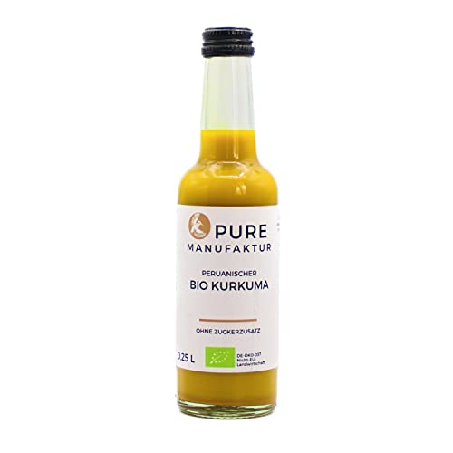 Pure Kurkuma – hochwertiger peruanischer Bio-Kurkuma Intensivextrakt ohne Zucker und künstliche Zusatzstoffe 250 ml von Pure Ginger