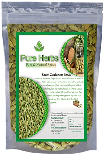 Pure Herbs Grüner Kardamom (kurz Elaichi) Gewürz zum Kochen, 50 g von Pure Herbs
