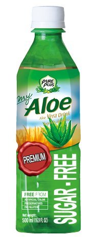 Pure Plus Getränk mit Aloe Fruchtfleisch in Stücken, ohne Zucker, ohne Konservierungsstoffe, Farbstoffe 0% Premiumfett, 500 ml x 20 Stück von Pure Plus