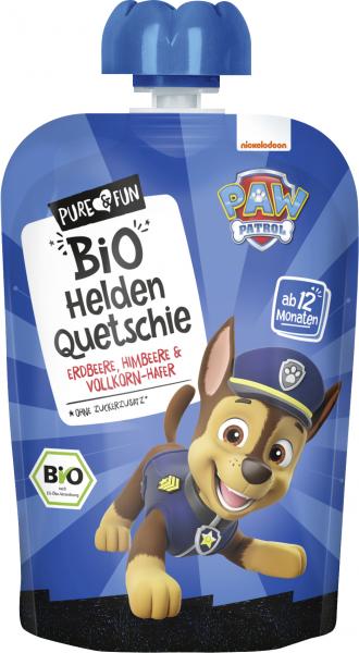Pure & Fun Bio Helden Quetschie Erdbeere-Himbeere & Vollkorn-Hafer von Pure & Fun