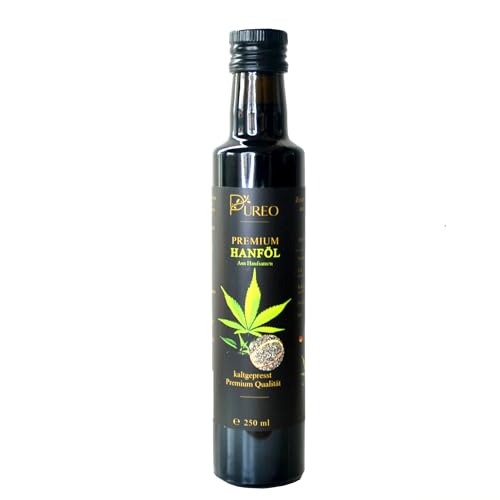 Pureo® Hanföl aus Hanfsamen 250 ml | Gute Omega-3-Quelle | nussig, milder Geschmack | kaltgepresst & 100% naturrein aus Hanfsamen | hergestellt im Allgäu von Pureo