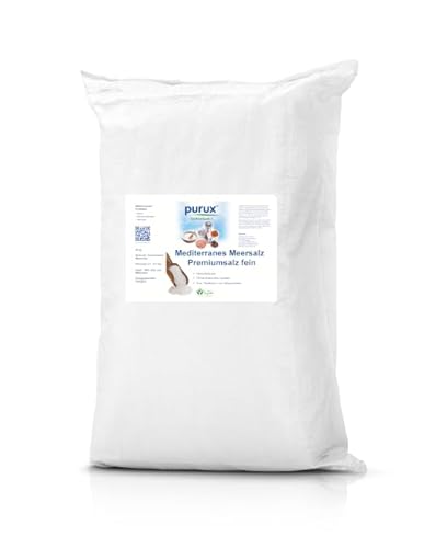 25 kg Sack Mediterranes Meersalz Premiumsalz feinMineralsalz Speisesalz ohne Rieselhilfe von purux