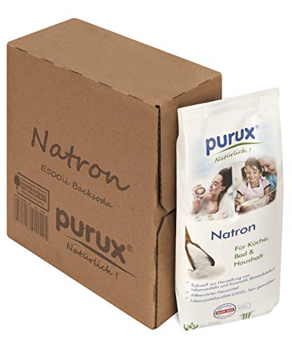 purux Natron Pulver 1kg, Lebensmittelqualität nachhaltig verpackt, Back Soda von purux