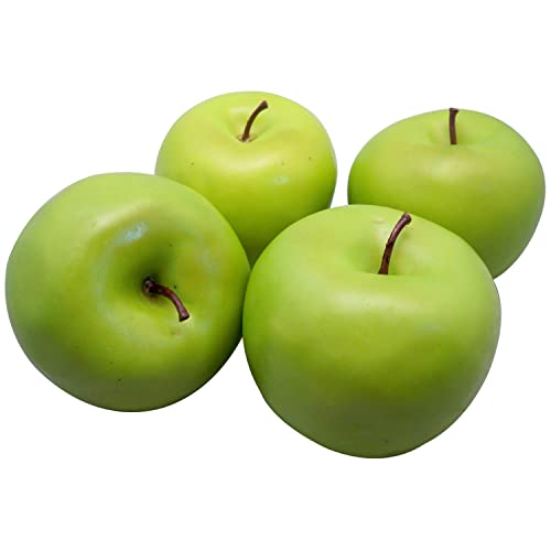 Pyatofly 4 Stueck Grosser Kuenstlicher Gruener Apfel Obst von Pyatofly