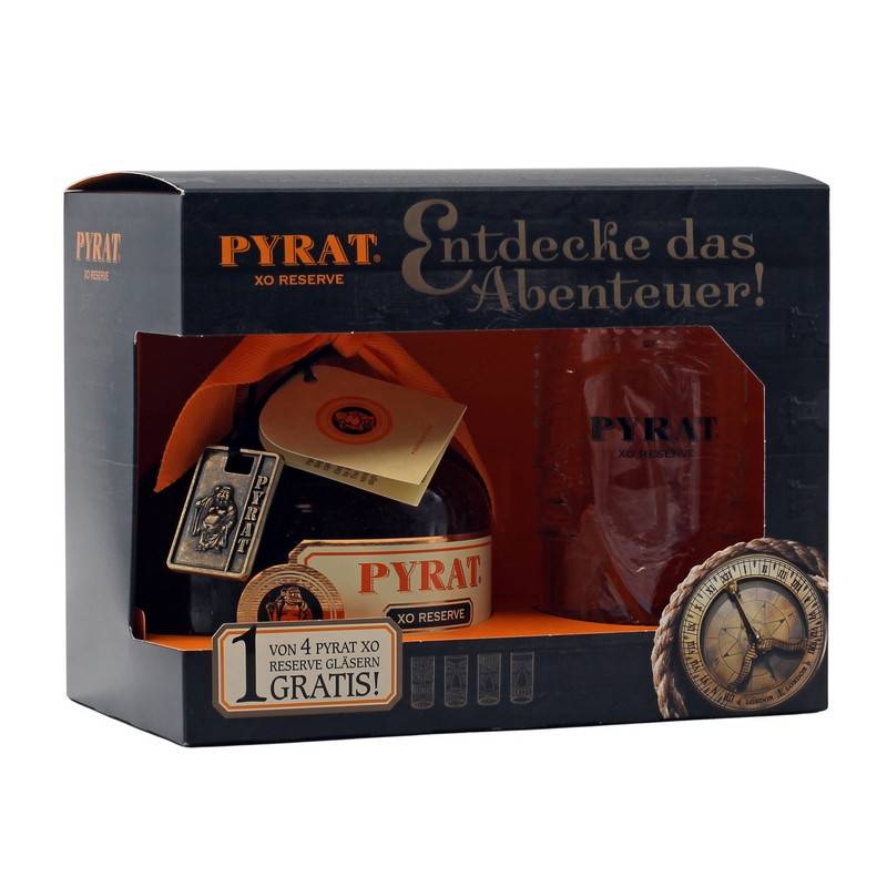 Pyrat XO Reserve Geschenkpackung mit 1 Glas 0,7 L 40% vol von Pyrat