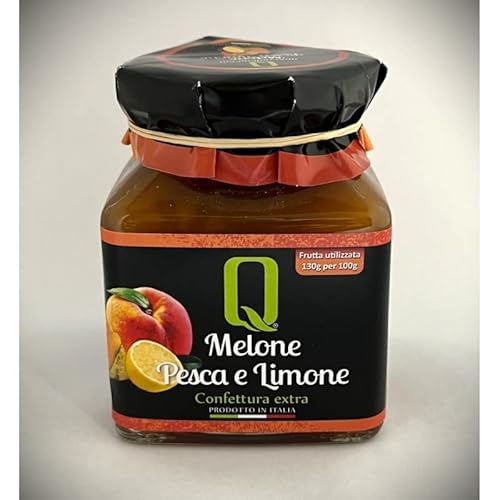 Quattrociocchi extra Premium Honigmelone Pfirsich Zitrone Konfitüre, 350g - Extra hoher Fruchtanteil - 130g Honigmelone Pfirsich Zitrone auf 100g Marmelade - Premium Qualität aus Italien Quattrociocchi extra Premium Honigmelone Pfirsich Zitrone Konfitüre, 350g - Extra hoher Fruchtanteil - 130g Honigmelone Pfirsich Zitrone auf 100g Marmelade - Premium Qualität aus Italien von Quattrociocchi