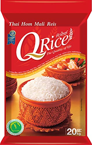 Q RICE Jasminreis – 100% duftender Langkorn Reis – Thai Hom Mali - 1 x 20 kg von Q Rice