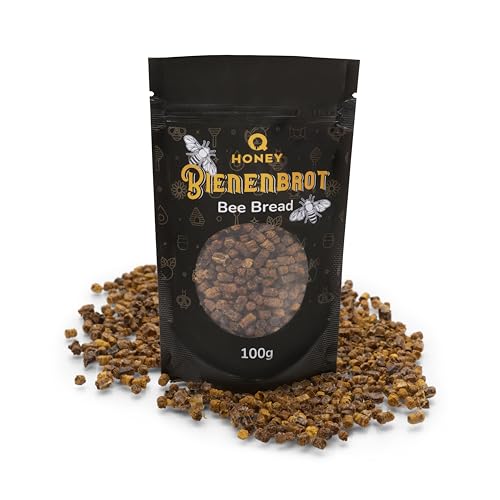 Natürliches, Reines & Rohes Bienenbrot (Perga) – Fermentiertes Superfood ohne Zusätze – Nährstoffreich für Energie & Wohlbefinden – 100g Premium-Qualität direkt vom Imker von Q honey