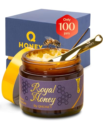 Gelée Royale Superfood – Limitierte Auflage, Nur 100 Gläser – Exklusive Mischung aus 10% Gelée Royale & 90% Honig – Natürliches Superfood für Energie & Immunsystem – Ohne Zusatzstoffe (100g) Gelée Royale Superfood – Limitierte Auflage, Nur 100 Gläser – Exklusive Mischung aus 10% Gelée Royale & 90% Honig – Natürliches Superfood für Energie & Immunsystem – Ohne Zusatzstoffe (100g) von Q honey