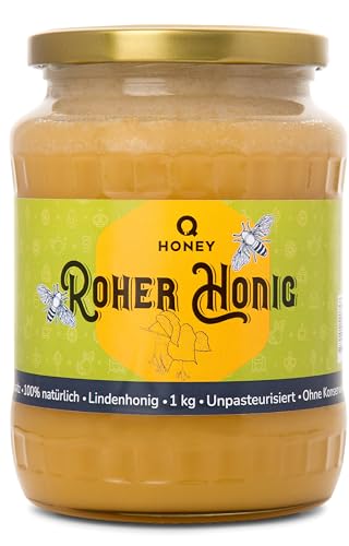Reiner Roher Lindenhonig 100% Natürlich, Ungefiltert, Unbeheizt, Nicht Pasteurisiert 1 kg von Q honey