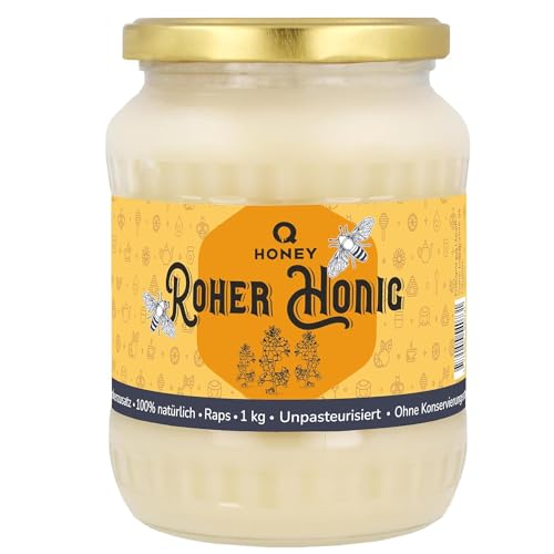 Reiner Roher Rapshonig 100% Natürlich, Ungefiltert, Unbeheizt, Nicht Pasteurisiert 1 kg von Q honey