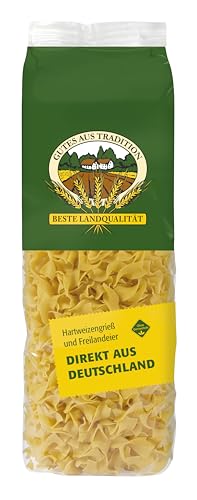 ALB-GOLD Nudeln - Beste Landqualität aus Hartweizengries und Freilandeier Teigwaren ohne Gentechnik (1 kg, Bandnudeln 18 mm) von QUEBAg