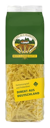 ALB-GOLD Nudeln - Beste Landqualität aus Hartweizengries und Freilandeier Teigwaren ohne Gentechnik (1 kg, Bandnudeln 6 mm) von QUEBAg