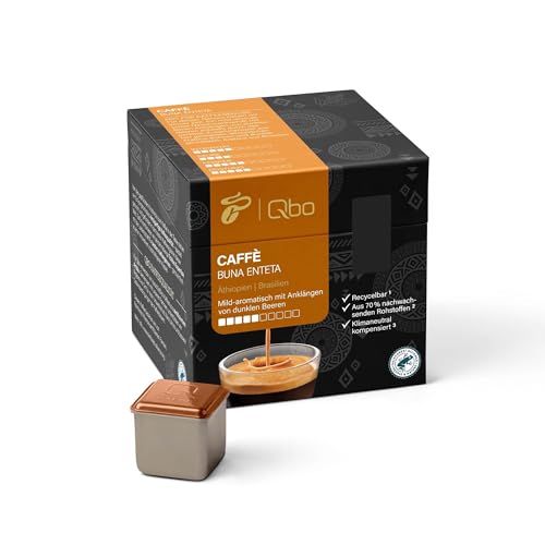 Tchibo Qbo Caffè Buna Enteta Premium Kaffeekapseln, 27 Stück (Caffè, Intensität 04/10, mild-aromatisch), nachhaltig, aus 70% nachwachsenden Rohstoffen & klimaneutral kompensiert von Tchibo