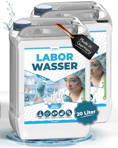2x 5L bidestilliertes Wasser, 10L Qindoo Aqua Bidest Laborwasser, 2-fach destilliertes hochreines Premium Wasser (2x 5L Kanister) von Qindoo
