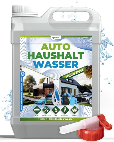 Qindoo Aqua Dest Destilliertes Wasser - Auto Haushalt (5 Liter + Hahn) Qindoo Aqua Dest Destilliertes Wasser - Auto Haushalt (5 Liter + Hahn) von Qindoo