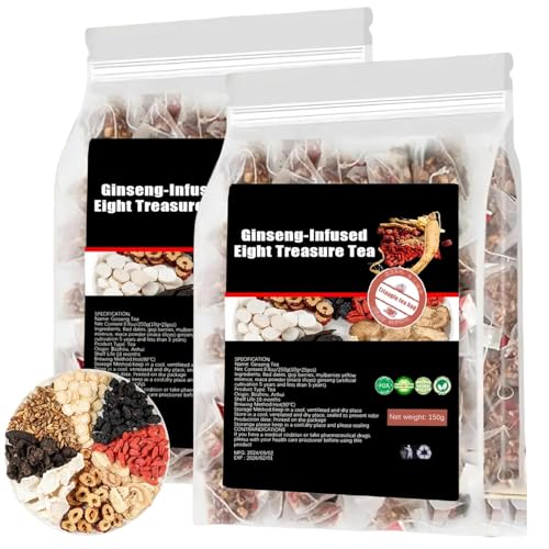 Ginseng-infused Eight Treasure Kidney Tea formula Five Treasure Tea, Ginseng Eight Treasure Kidney Care Tea Bags for Women Men (2) von Qklovni