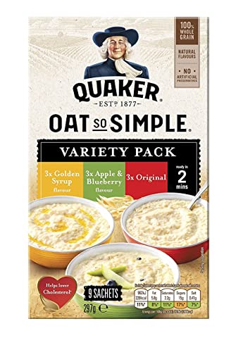 Quaker Oat So Simple Variety 9 x 33g - Haferflocken in 3 verschiedene Sorten von Quaker